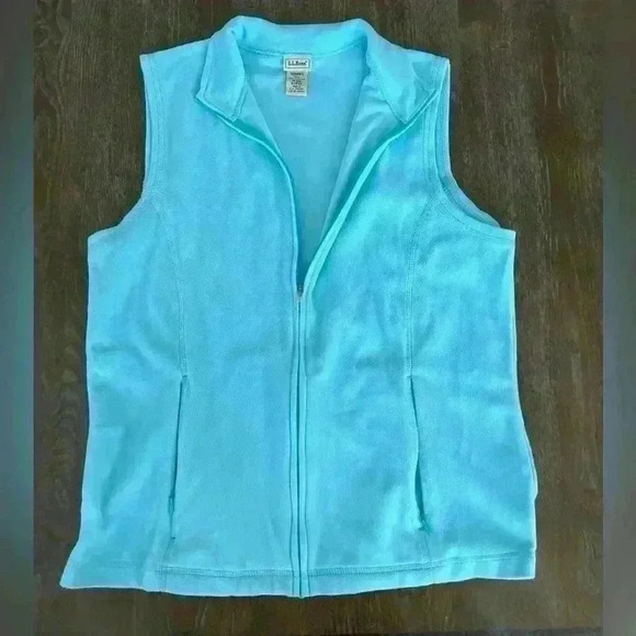 LL Bean blue fleece vest - Picture 2 of 3